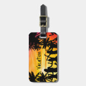 Trendy tropische palmbomen vakantie Bagagelabels (Voorkant verticaal)
