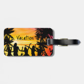 Trendy tropische palmbomen vakantie Bagagelabels (Achterkant horizontaal)