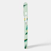 Trendy Tropische Vogel Patroon Blauw Gepersonalise Case-Mate iPhone Case (Achterkant / Links)