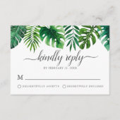 Trendy tropische Waterverf botanische RSVP-kaart Advieskaart (Voorkant)