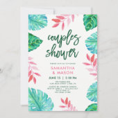 Trendy Tropische Waterverf Couples Shower Kaart (Voorkant)