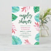 Trendy Tropische Waterverf Couples Shower Kaart (Staand voorkant)