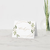 Trendy Trouwdouche Geometrische Waterverf Gold Bedankkaart (Voorkant)