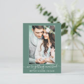 Trendy trouwen Groen Save the Date Briefkaart (Staand voorkant)