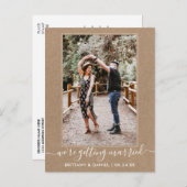 Trendy trouwen Kraft Save the Date Briefkaart (Voorkant / Achterkant)