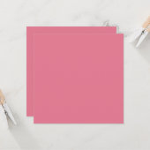 Trendy Tulp Roze Effen Kleur Kaart (Voorkant / Achterkant in situ)