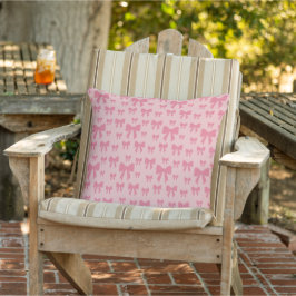 Trendy Tulp Roze Strikken Patroon Op Boho Chic Roz Buitenkussen