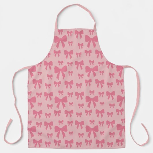 Trendy Tulp Roze Strikken Patroon Op Boho Chic Roz Schort (Voorkant)