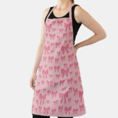 Trendy Tulp Roze Strikken Patroon Op Boho Chic Roz Schort (Insitu)