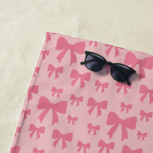 Trendy Tulp Roze Strikken Patroon Op Boho Chic Roz Strandlaken