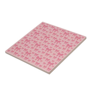 Trendy Tulp Roze Strikken Patroon Op Boho Chic Roz Tegeltje