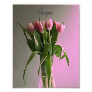 Trendy tulpen v3 originele bloem foto voor haar afdruk