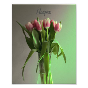 Trendy tulpen v4 originele bloem foto voor haar afdruk