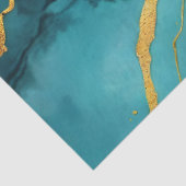 Trendy turquoise blauw goud marmer Collectie Tissuepapier (Detail)