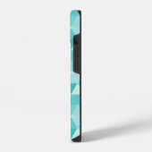 Trendy turquoise blauwe geometrische print aangepa iPhone hoesje (Linkerkant)