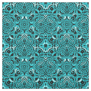 Trendy Turquoise Blauwgroen Blue African Mosaic Pa Stof