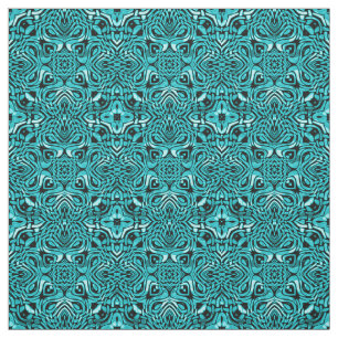 Trendy Turquoise Blauwgroen Blue African Mosaic Pa Stof
