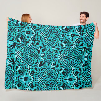 Trendy Turquoise Blauwgroen Blue Hip Bohemian Bali Fleece Deken
