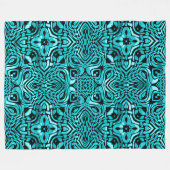 Trendy Turquoise Blauwgroen Blue Hip Bohemian Bali Fleece Deken (Voorkant (Horizontaal))
