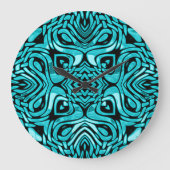Trendy Turquoise Blauwgroen Blue Hip Bohemian Bali Grote Klok (Voorkant)