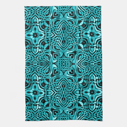 Trendy Turquoise Blauwgroen Blue Hip Bohemian Bali Theedoek (Verticaal)