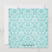 Trendy Turquoise Damask Bride Vrijgezellenfeest In Kaart (Achterkant)