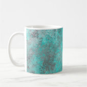 Trendy Turquoise en grijze kleuren Koffiemok (Links)