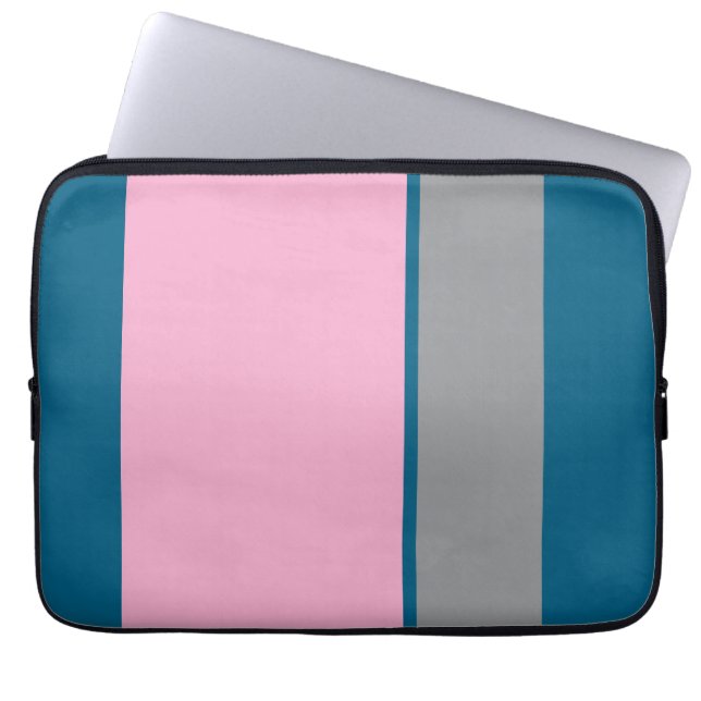 Trendy turquoise en roze laptophoes MurugiTech Laptop Sleeve (Voorkant)