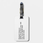 Trendy Turquoise en White Chevron Pattern Bagagelabel (Achterkant verticaal)