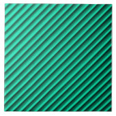Trendy Turquoise Faux Stripe Ceramic Tegel Tegeltje (Voorkant)