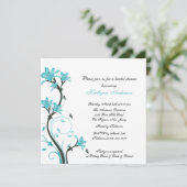 Trendy Turquoise Floral Bridal Shower Kaart (Staand voorkant)