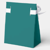 Trendy Turquoise Fotocollage Aangepaste Verjaardag Bedankdoosjes (Achterkant)