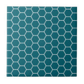 Trendy Turquoise Geometric Hexagon Pattern Tegeltje (Voorkant)