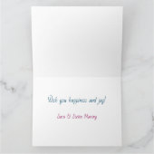 Trendy Turquoise Glitter Drift Graphic Kerstmis Kaart (Binnen)