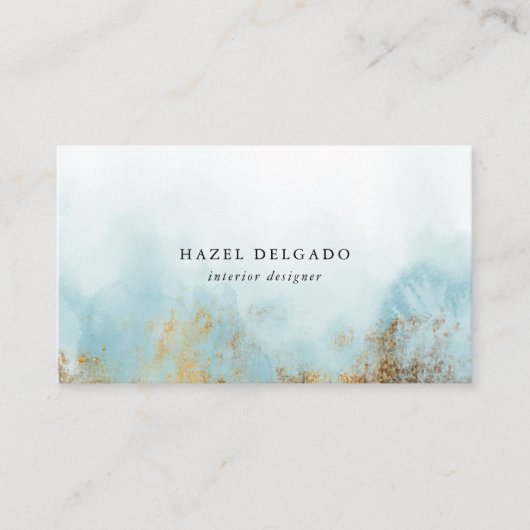 Trendy Turquoise Gold Designer Visitekaartje (Voorkant)