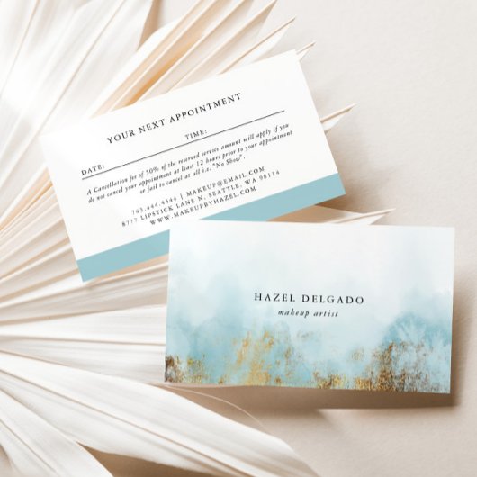 Trendy Turquoise Gold Designer Visitekaartje