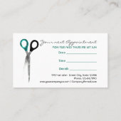 Trendy turquoise hair salon afsprakenkaartje (Achterkant)