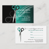 Trendy turquoise hair salon afsprakenkaartje (Voorkant / Achterkant)