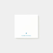 Trendy Turquoise Heart en Name Post-it® Notes (Voorkant)