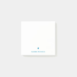 Trendy Turquoise Heart en Name Post-it® Notes