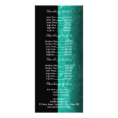 Trendy turquoise kapsalon prijslijst rack kaart (Achterkant)