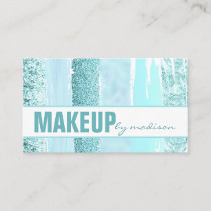 Trendy Turquoise Modern Chic Makeup Artist Visitekaartje