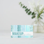 Trendy Turquoise Modern Chic Makeup Artist Visitekaartje (Staand voorkant)