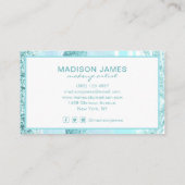 Trendy Turquoise Modern Chic Makeup Artist Visitekaartje (Achterkant)