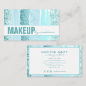 Trendy Turquoise Modern Chic Makeup Artist Visitekaartje (Voorkant / Achterkant)