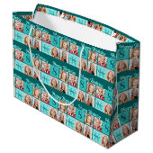 Trendy Turquoise Verjaardagsfeest Aangepaste Foto Groot Cadeauzakje (Achterkant Gekanteld)