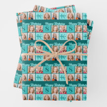 Trendy Turquoise Verjaardagsfeest Aangepaste Foto 