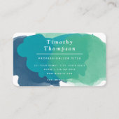Trendy Turquoise Waterverf Splash Visitekaartje (Voorkant)