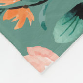 Trendy turquoise Wildbloemen Boho patroon schattig Fleece Deken (Hoek)