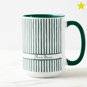 Trendy Turquoisegroene Waterverf Strepen Aangepast Mok